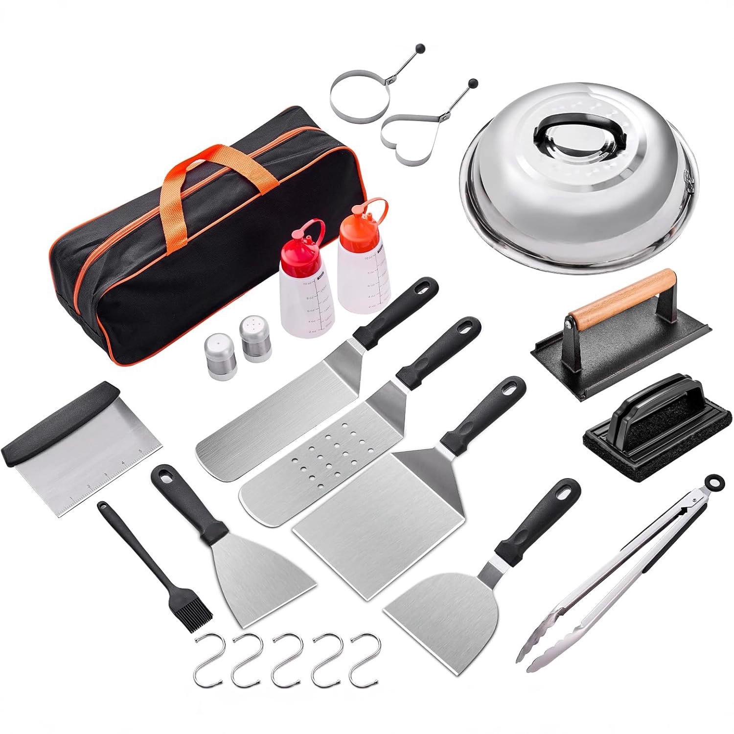 Amazon Hot Sale Kit de herramientas de barbacoa al aire libre Teppanyaki accesorios de parrilla combinados BBQ picnic set de barbacoa