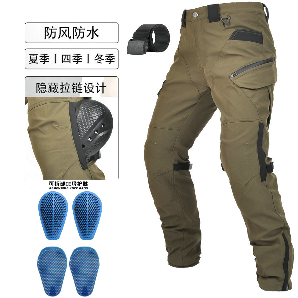 VOLERO Motocicleta Four Seasons Pantalones de ciclismo a prueba de caídas Impermeable a prueba de viento Doble capa transpirable Motocicleta Pantalones a prueba de caídas Silicona para hombre