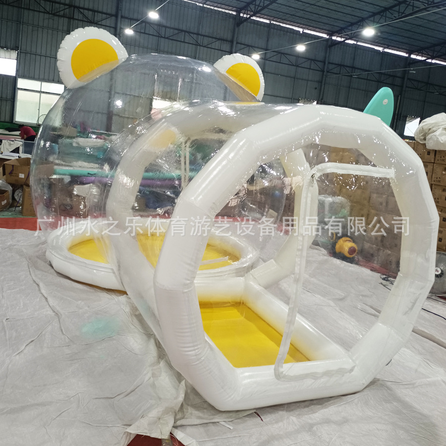充气透明PVC球商场引流打卡熊猫卡通美陈雪花工厂跨境出口圣诞节