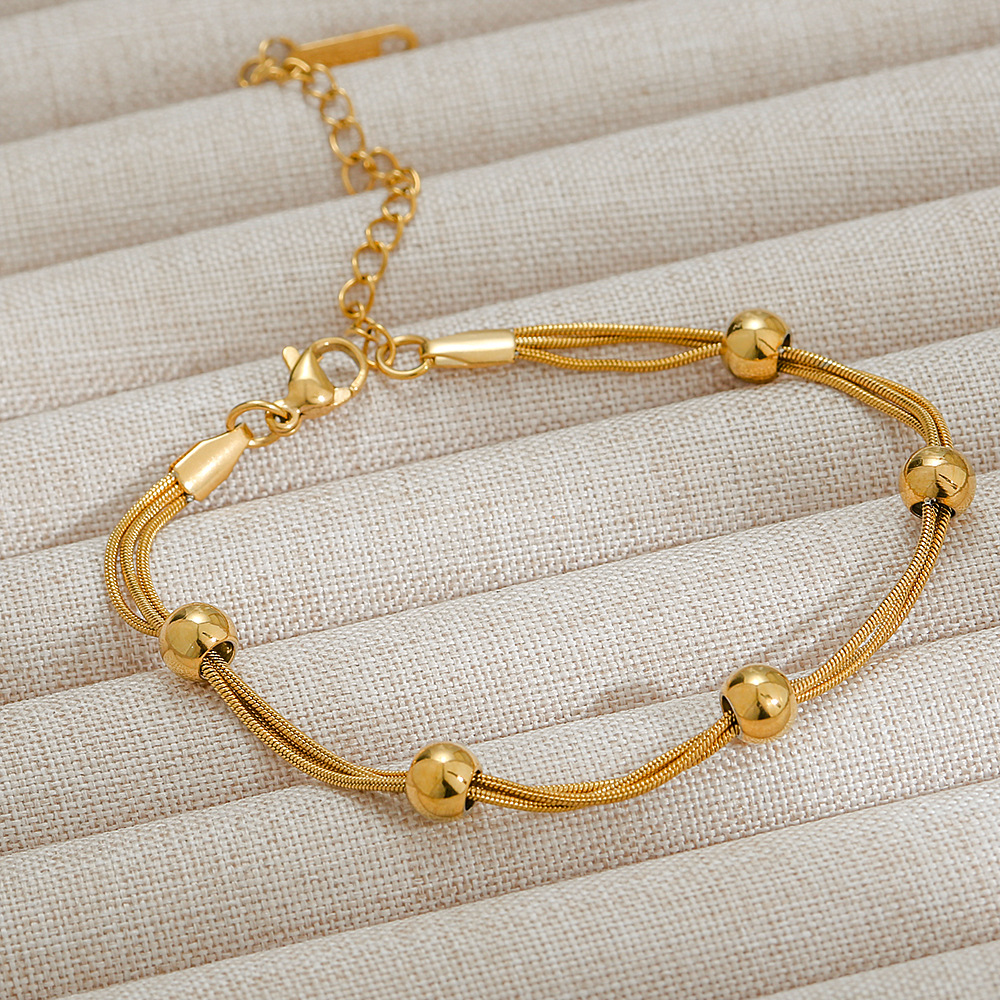 Bracelets Classification 304 Stainless Steel Chain Material Simple Style Geometric Titanium Steel 18K Gold Plated Bracelets In Bulk