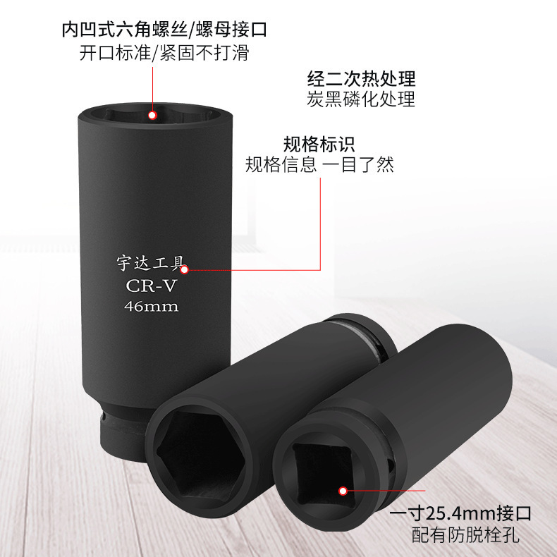 卸売在庫 1inch 長尺エアガン用ヘッド 160mm ヘビーデューティーソケットヘッド 25mm 六角ソケット 大型エアガン用ソケットセット|undefined
