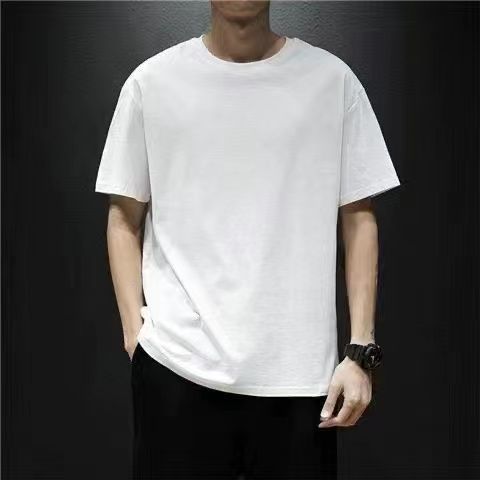 Camisa de manga corta de algodón y lino con cuello alto, ropa superior de lino de verano para hombres, camisa de lino de cuello redondo casual blanco para hombres