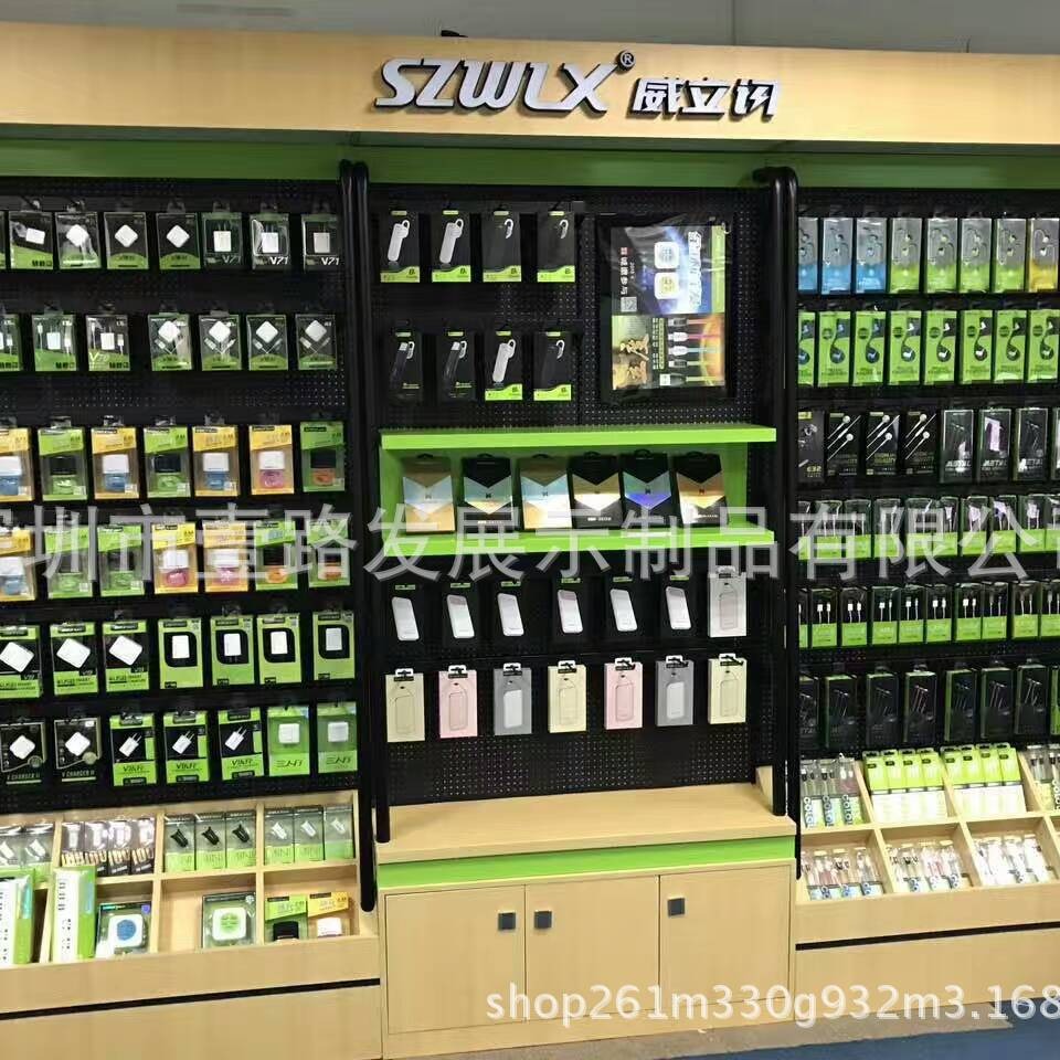 供应手机数码产品展示架 移动电源展示架 六边形旋转展示灯箱