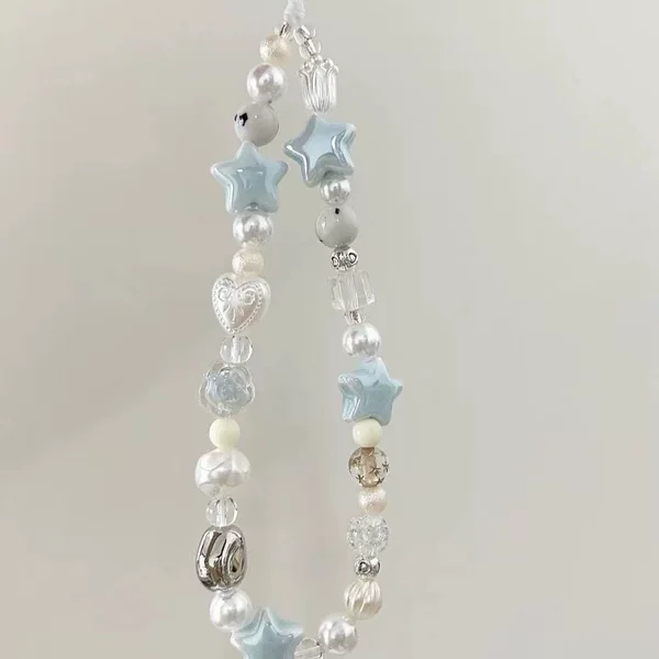 Mobile Phone Ins Summer Star Lanyard Handmade Chain DIY Beaded Ccd Camera Fresh Pendant