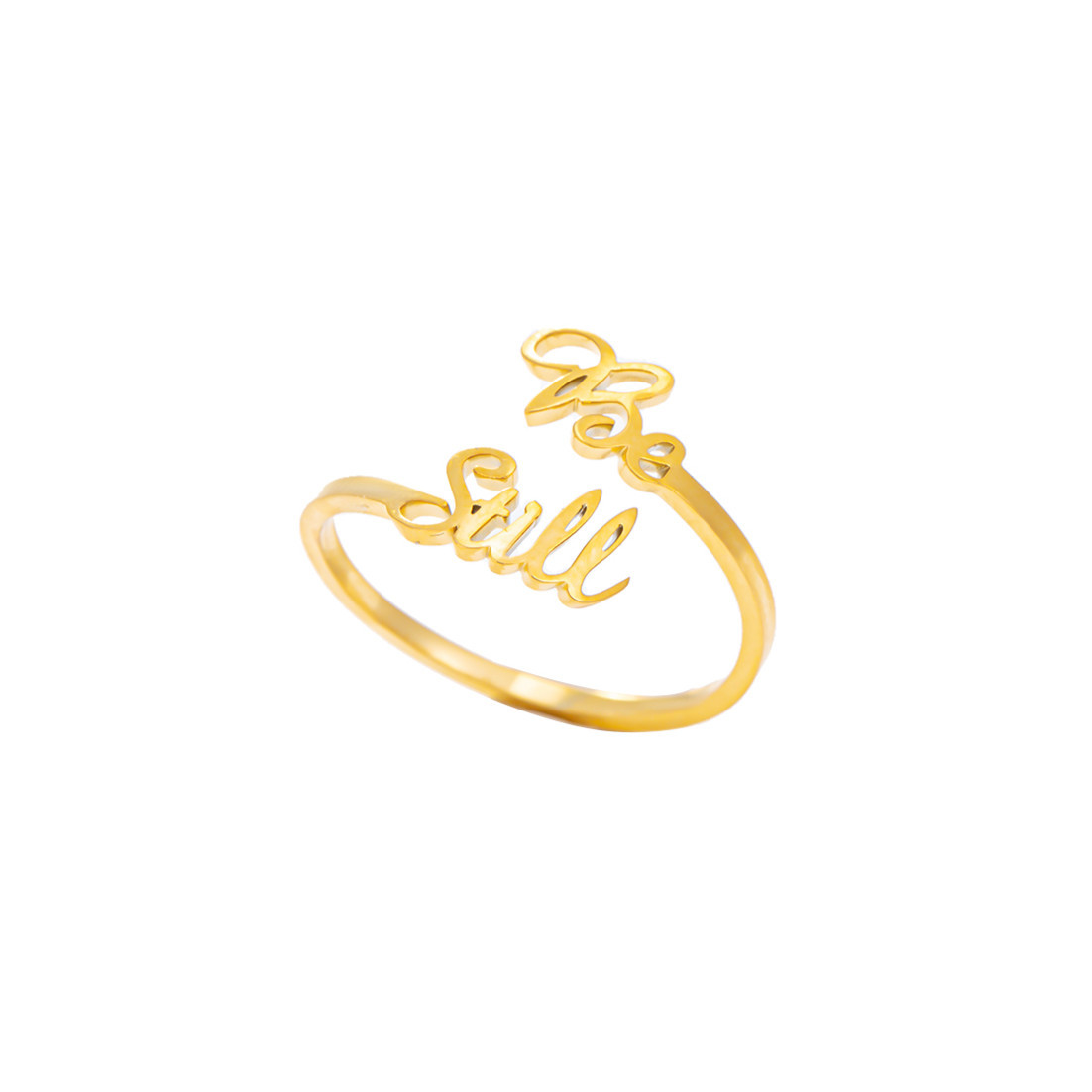 Fashion Letter Alloy Titanium Steel Plating Women's Open Ring display picture 6