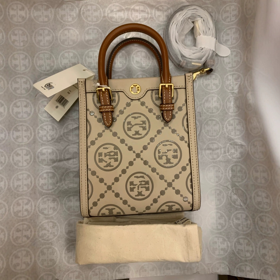 tory bag TB老花琴谱小托特包包新款满印压花时尚简约百搭单肩斜