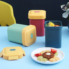 簡約學生便攜湯杯塑料牛奶杯燕麥早餐杯上班族微波爐密封帶蓋湯罐