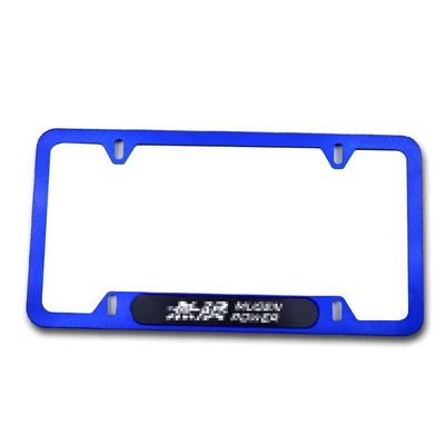 Cross-Border American-Style Aluminum Alloy Color License Plate Holder with Car Logo, American-Style Slot License Plate Frame for Special Vehicles (License plate holder/license plate holder) - blue