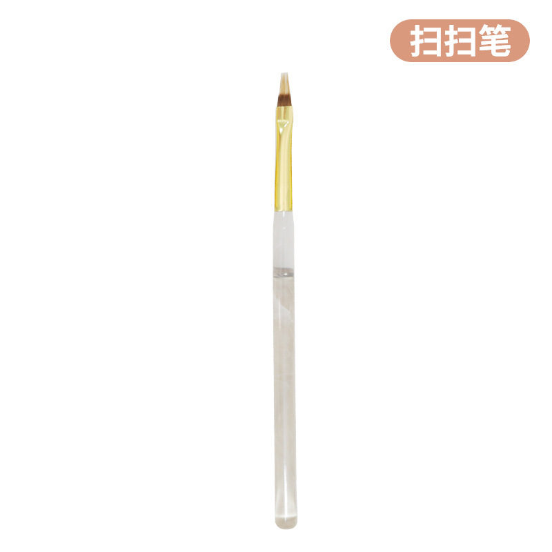 亚马逊批发亚克力美甲工具套装透明金色彩绘平头光疗笔画花美甲笔|undefined