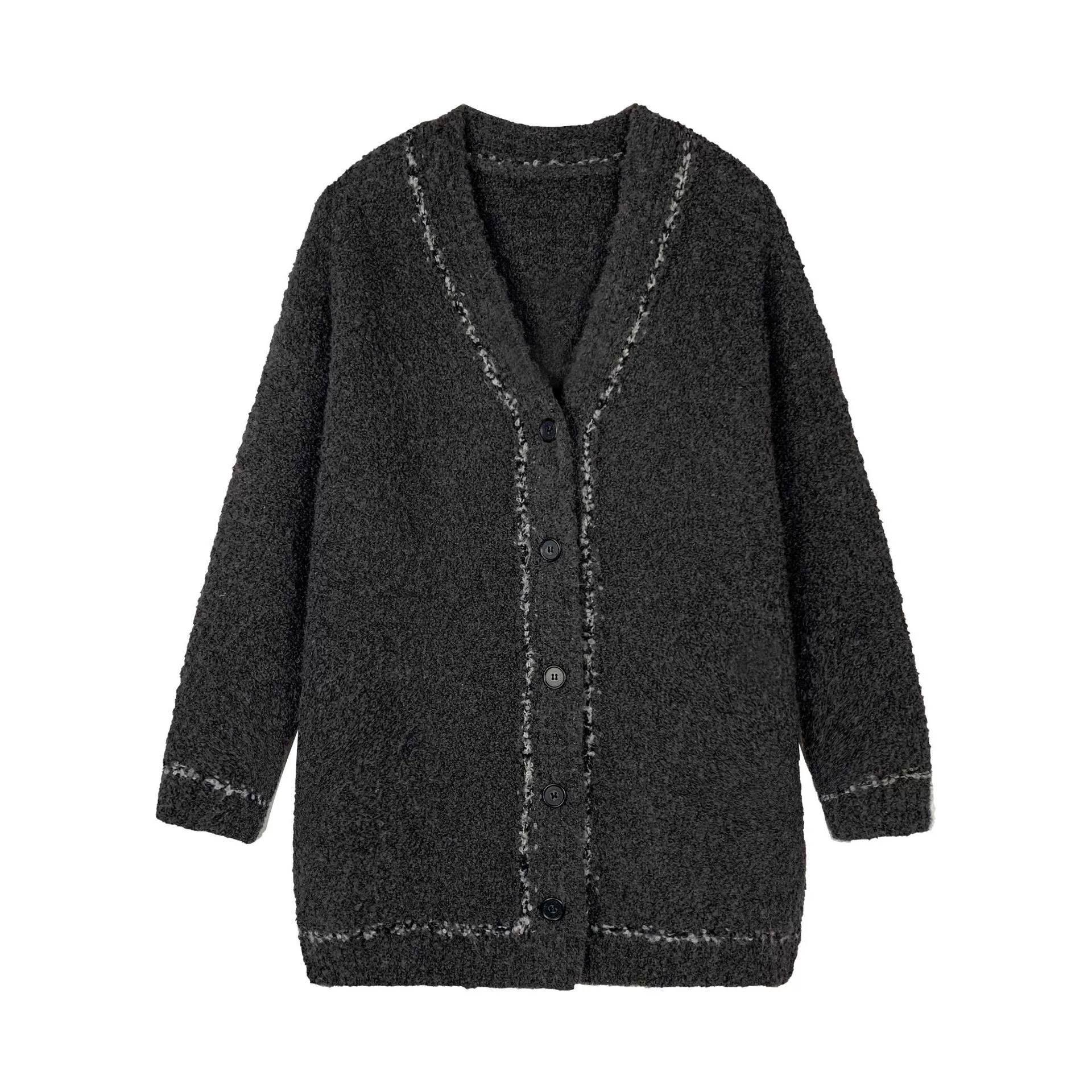 Long sweater, woolen cardigan, mid-length