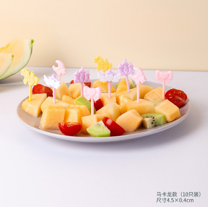 Uso doméstico Cartoon Tenedores para fruta para niños Creativo Animales para niños Set de palillos de plástico para fruta Palillos para fiambrera