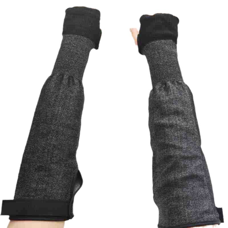 厂家新款轻薄黑色带魔术贴服帖款HPPE美标A5防割护臂带拇指扣5级