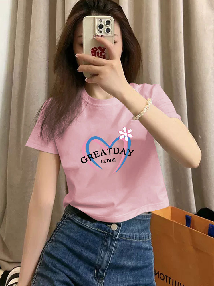Summer short brand short sleeve T-shirt for leisure with a round…