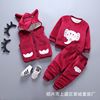 Warm set girl's, children's winter sweatshirt, clothing, 3 piece set, 1-6 years, children's clothing