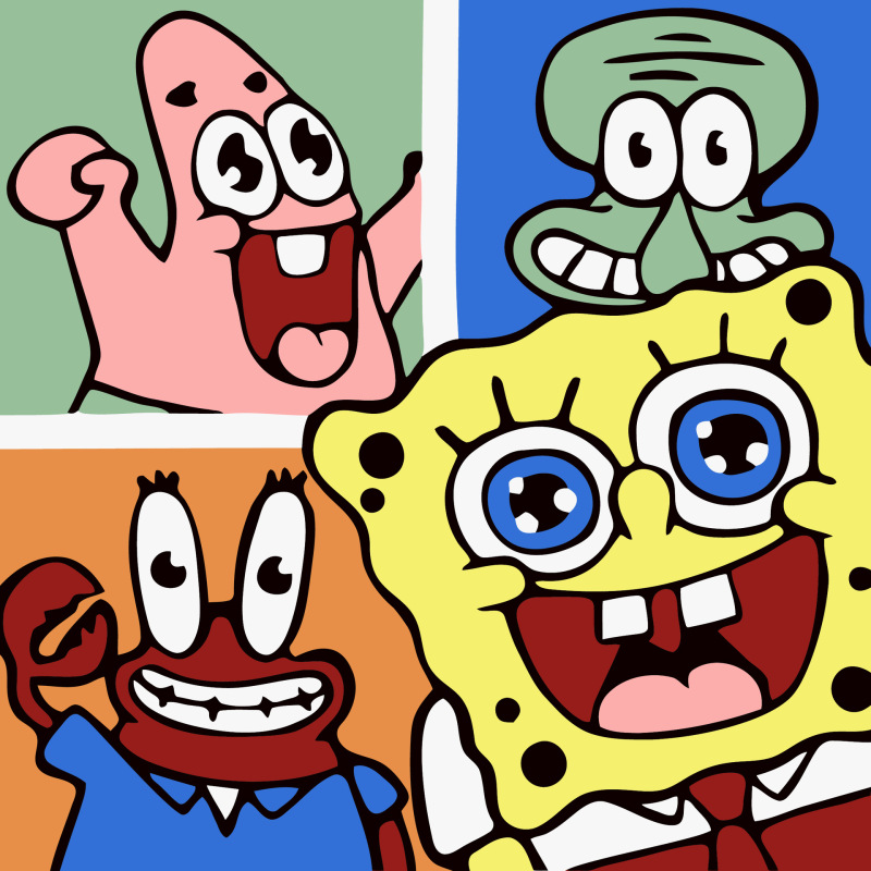 デジタル油絵diyの塗り絵の子供は漫画のアニメを埋めて色を塗ります。|undefined