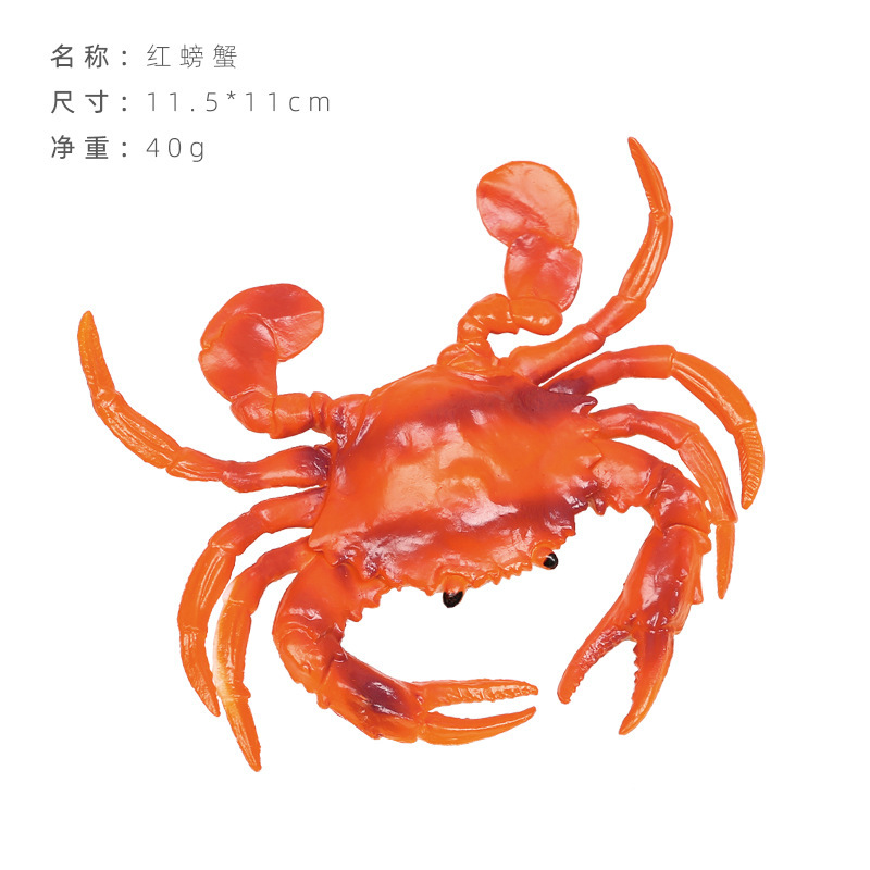 Simulation red crab model plastic sea crab children's toys PVC marine animal ornaments decorative swimming crab props