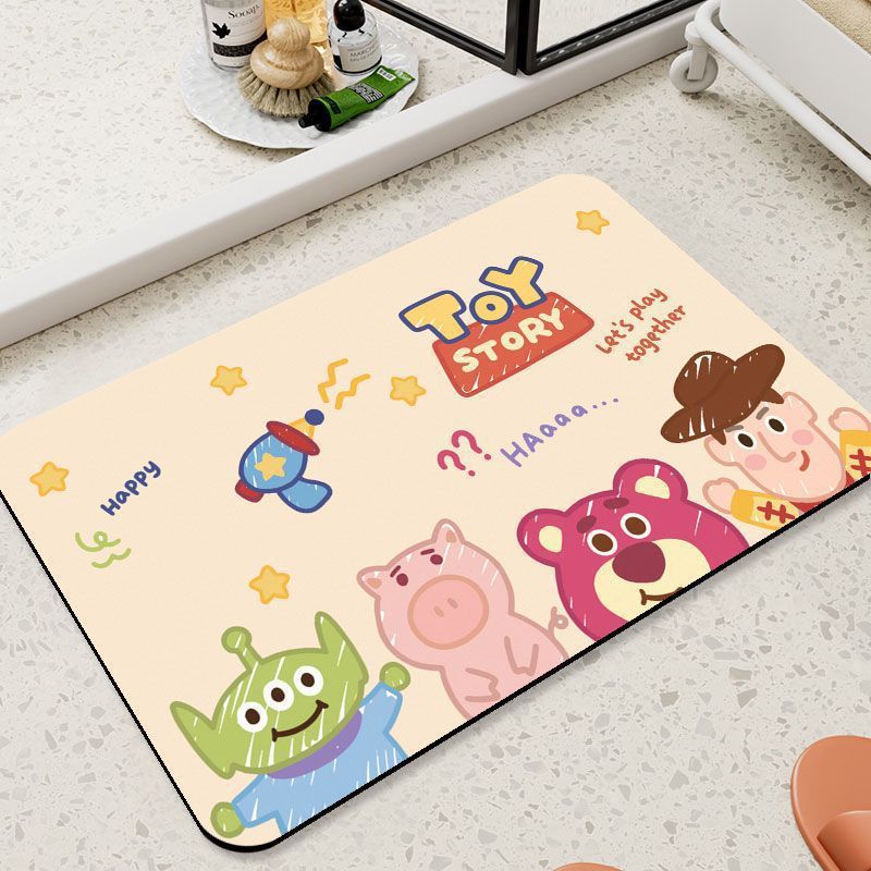Cartoon strawberry, cute carpet, non-slip doormat, water absorbent