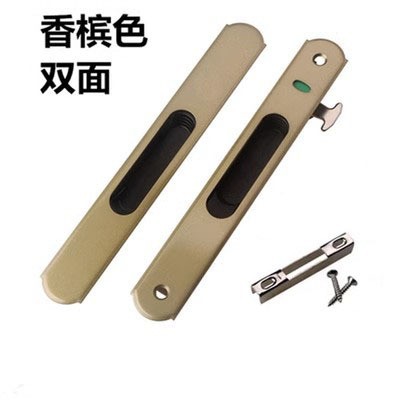 Cerradura de gancho para puerta corredera de aleación de zinc - Cerradura de una/doble cara para puerta corredera de vidrio/aleación de aluminio incrustada, estilo antiguo 90