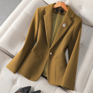2024 manufacturers wholesale intellectual connotation slimming temperament suit fruit collar drape suit jacket women's clothing