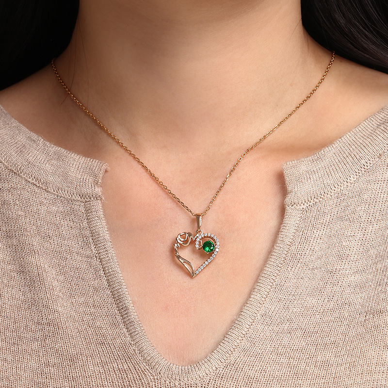 Joyería Xupe estilo coreano nicho diseño alto sentido collar joyería mujer neto rojo Luz de lujo temperamento amor colgante venta al por mayor