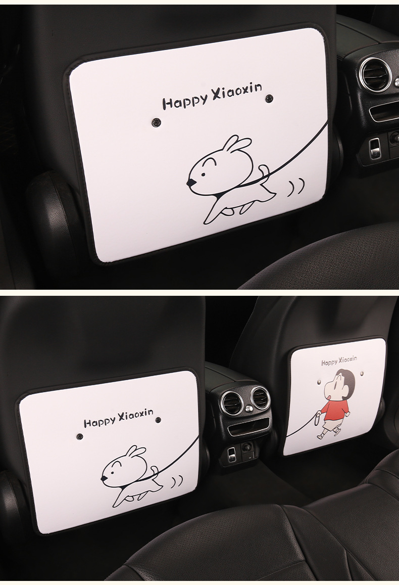 Cute Shin-Chan Car Rear Seat Anti-Kick Mat for Women, Cartoon Car Seat Back Protector, Hanging Anti-Dirt Mat