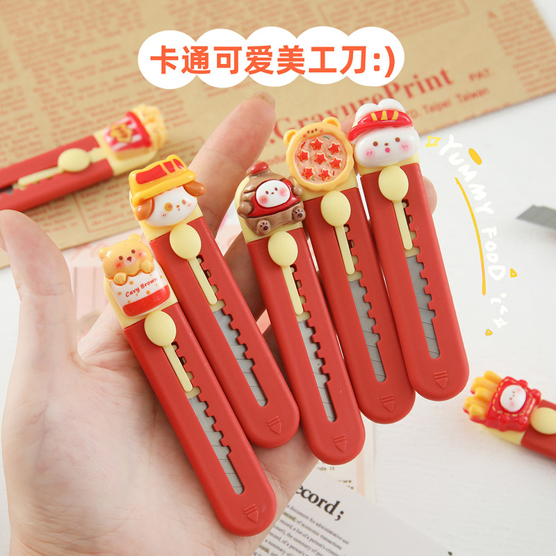 Creative Cute Cartoon Resin Utility Knife Portable Small Box Opener Knife Student Planner Paper Cutter