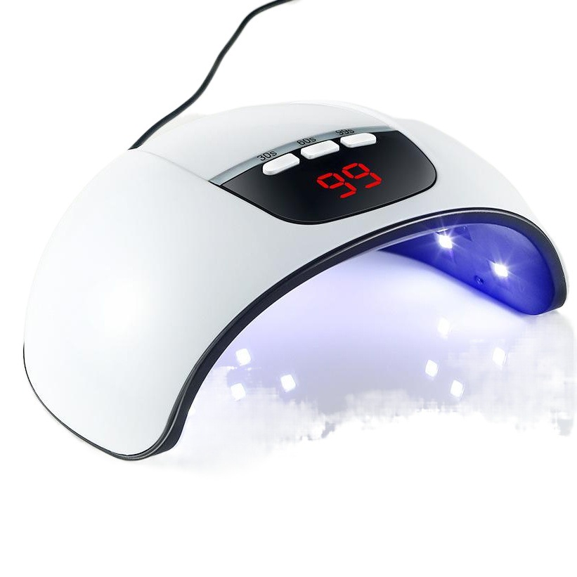 Transfronteriza exclusiva 54W lámpara de uñas doble fuente de luz inteligente lámpara de fototerapia de inducción sin dolor de calentamiento rápido secador de pegamento de esmalte de uñas