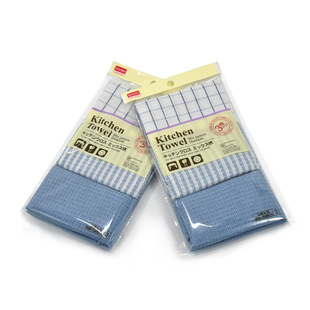 Factory direct supply Blue Amazon e-commerce new Korean and Japanese style waffle striped plaid dishcloth kitchen towel