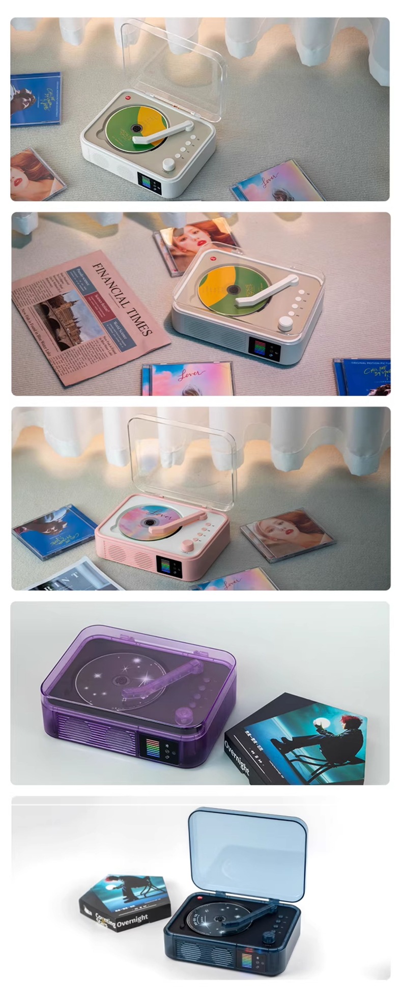 Yinwei Cd Player Album Player Retro Fever Cd Record Player Disc Player Bluetooth Audio Birthday Gift