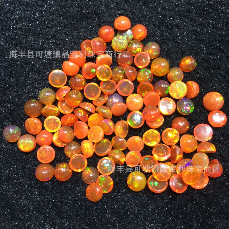 opal boutique red opal round ring surface bare stone flat plain surface accessories diy small boutique manufacturers wholesale