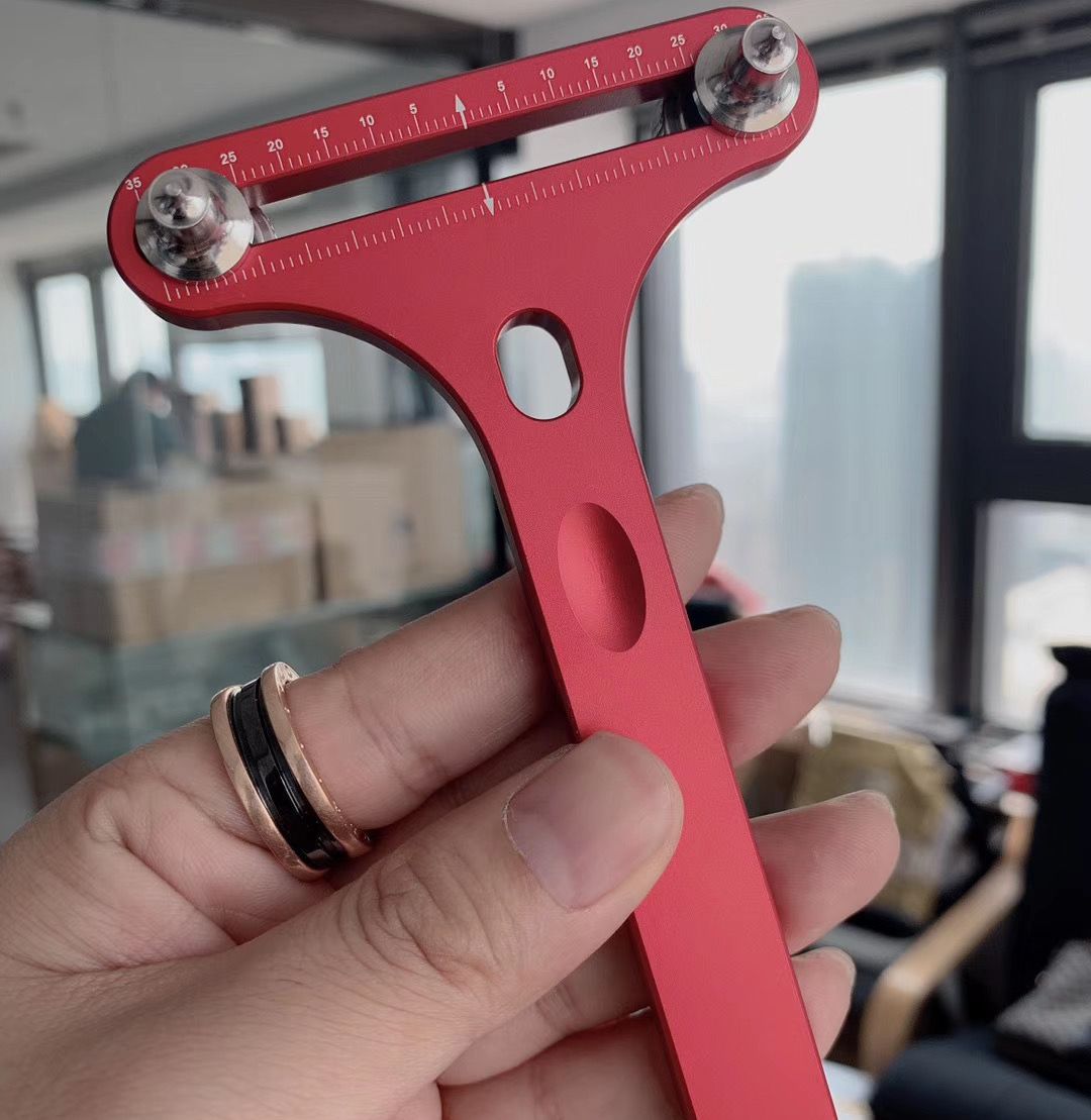 手表修表工具 加大开表器 开底盖器 带刻度尺 T型二爪开 长柄