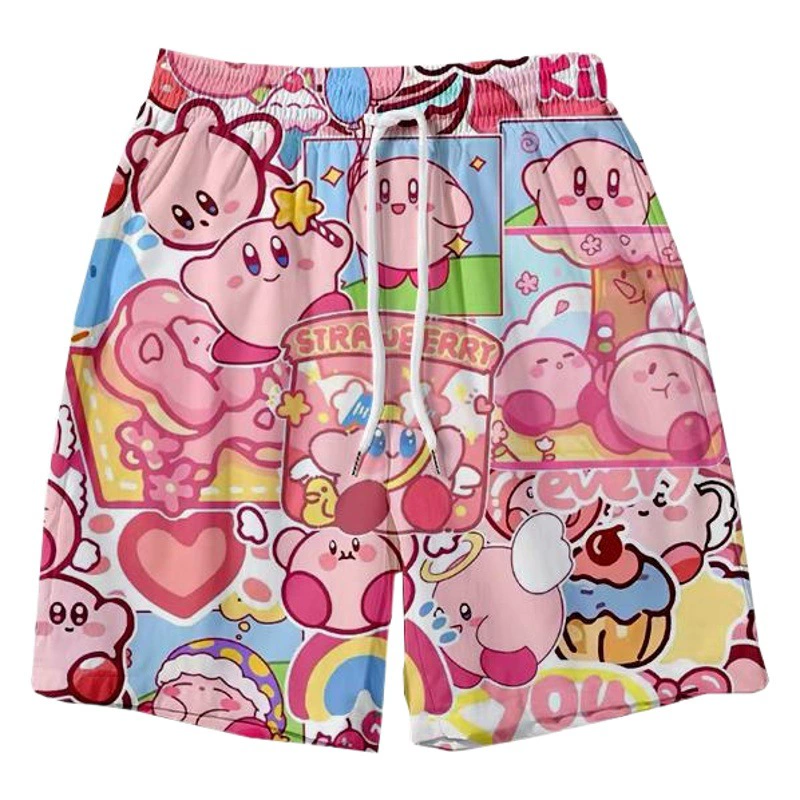 Летние шорты, свободные домашние пятиконечные штаны для сна с мультяшным принтом, пижамные штаны, повседневные брюки, Пляжные штаны для пар для отпуска на море