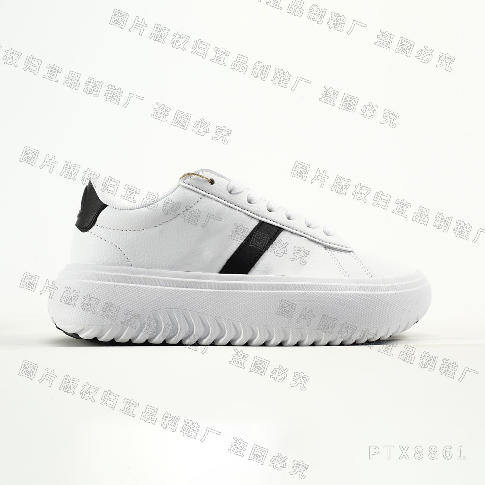 Entrenamiento alemán transfronterizo para hombres y mujeres zapatos de skate, zapatos de muffin de suela gruesa, zapatos de cuero de vaca de altura baja, zapatos deportivos casuales para parejas