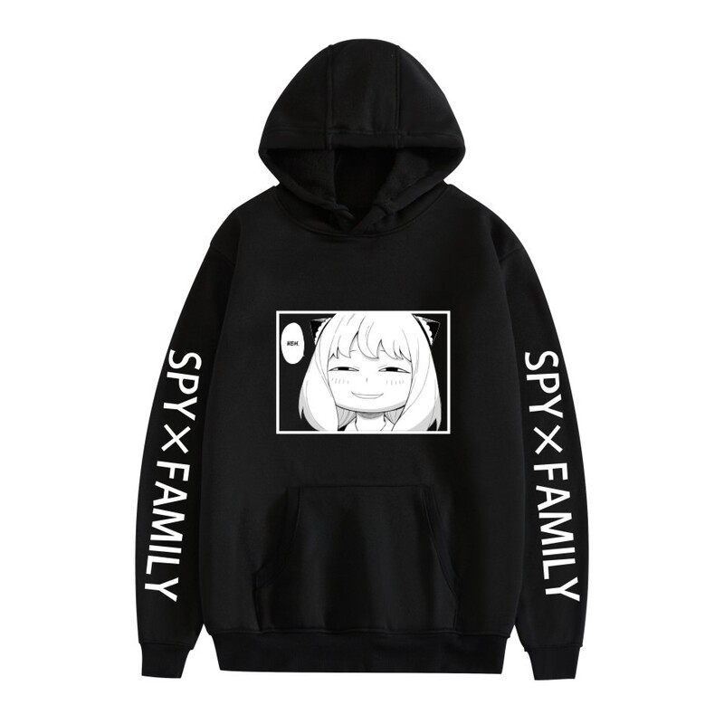 Cross-border new spy play house cartoon cute Anea printed casual loose hoodie men's and women's sweater