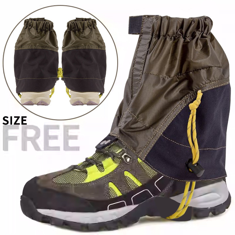 Outdoor Mountaineering Snow Cover, Sand-Proof, Waterproof, Tear-Resistant Leg Cover, Silicone-Coated Nylon Hiking Leg Cover, Lightweight Foot Cover
