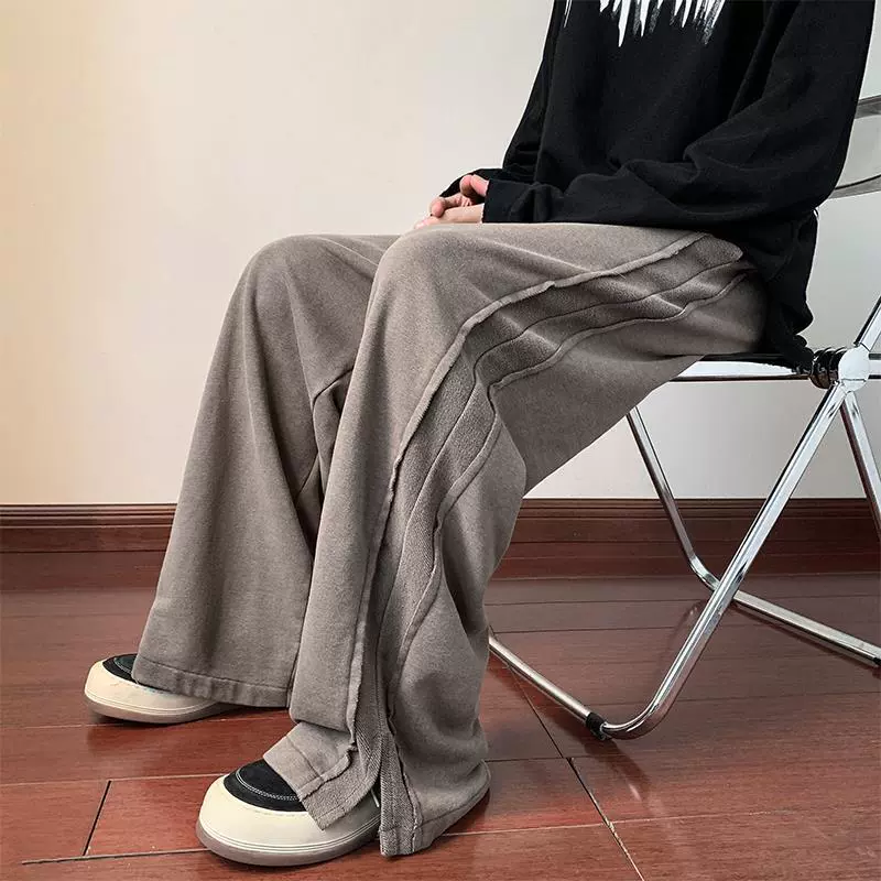 Мужские demi-season casual брюки для отдыха, свободный прямой крой, плюс размер