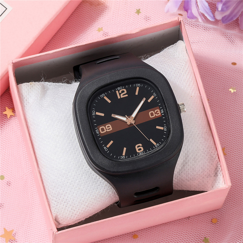 Reloj de estilo coreano de moda para hombres y mujeres reloj deportivo de silicona reloj de cuarzo con cara Digital cuadradapicture7