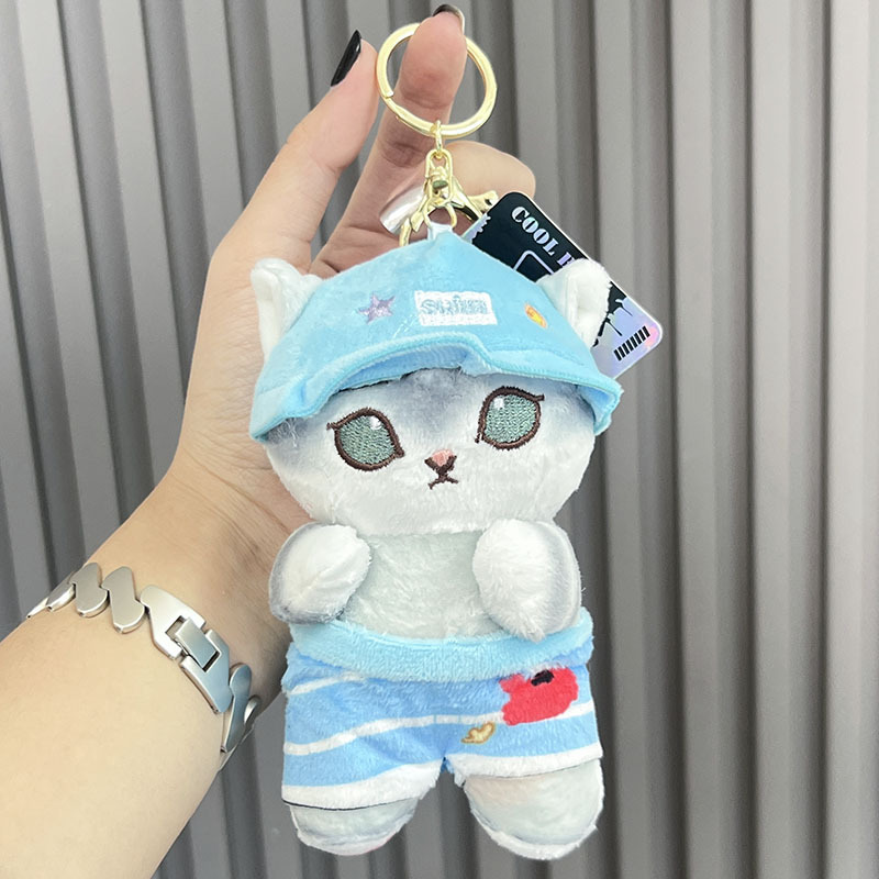 鲨鱼猫系列网红钥匙扣挂件娃娃机公仔包包挂件女卡通公仔小礼品