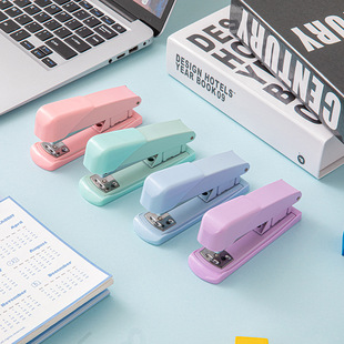 Factory Direct Supply Cross-Border Macaron Color Handheld Labor-Saving High-Value Metal Stapler No. 12 Universal Multi-Functional Stapler
