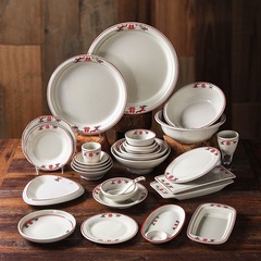 密胺紅喜字餐具盤子商用特色菜盤火鍋餐廳餐盤仿瓷湯盤異形涼菜盤