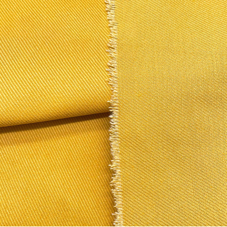 Alta calidad 97% algodón 3% spandex tweed tela de pantalones elásticos