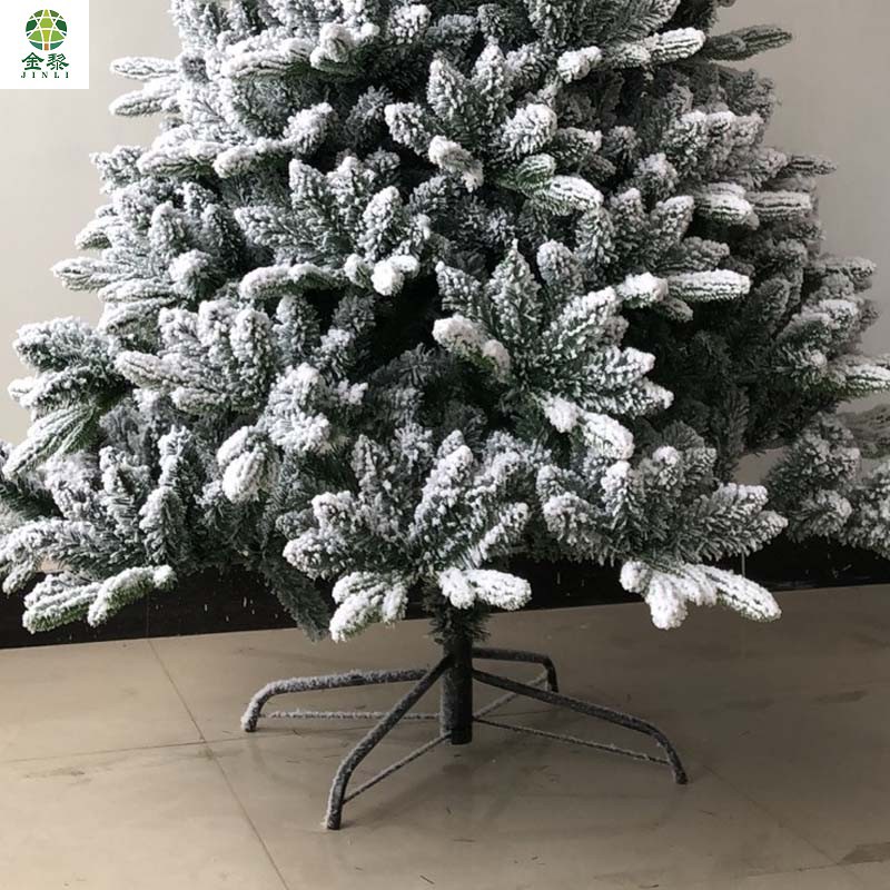 1.8m混合植绒跨境欧美商场装饰圣诞树厂家直供定制规格加密铁底座详情图5