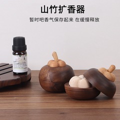 Small Bamboo Aroma Diffuser, Black Walnut Wood Creative Room Diffuser, Wooden Home Aroma Diffuser, Fireless Aroma Burner