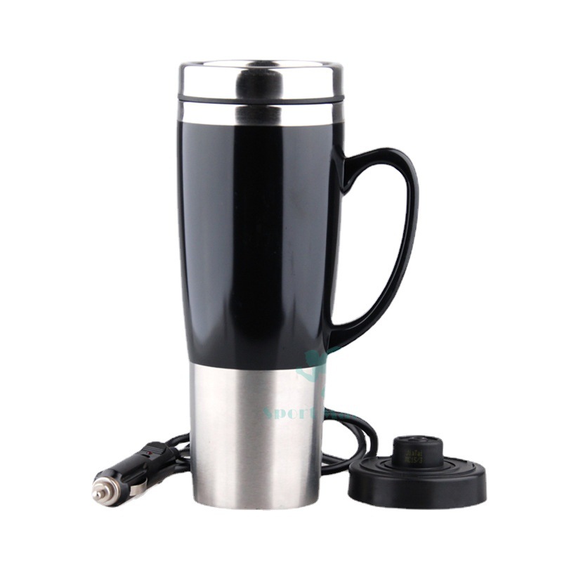 欧美12V加热杯不锈钢旅行车载电热杯车载保温杯电热杯创意礼品杯