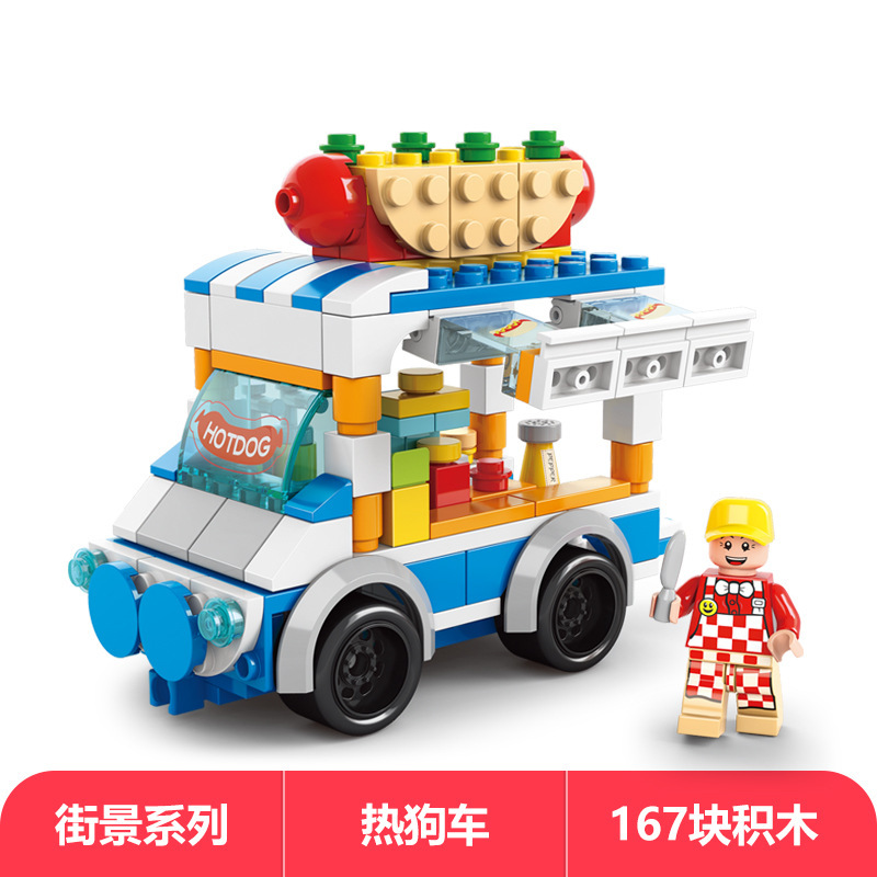 Lele Brothers ビルディングブロックは、レゴ子供用教育用組み立てハウスおもちゃ男の子パズルストリートビューモデルと互換性があります。|undefined