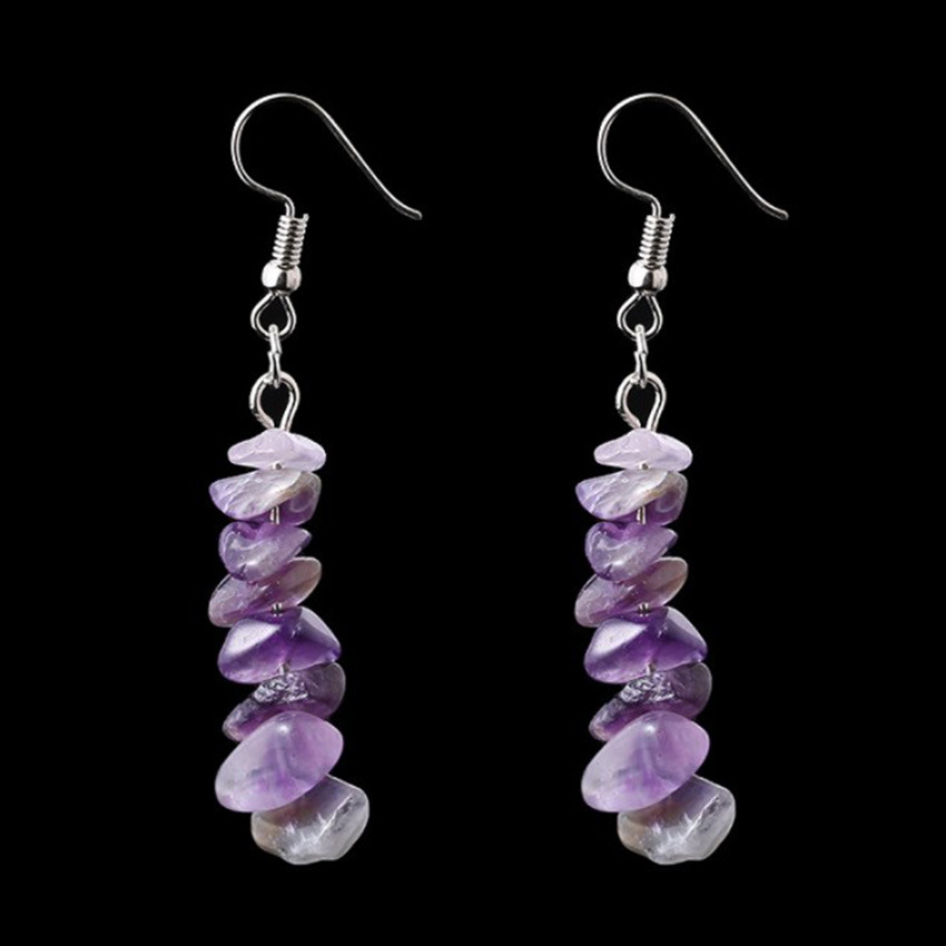 Fashion Irregular natural stone Handmade Drop Earrings 1 Pair