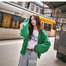 SP家2025秋季新品手工刺绣马海毛开衫长袖宽松休闲针织衫女