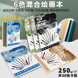 跨境素描水彩本A4加厚图画本美术绘画本A6水彩纸彩铅画本空白本