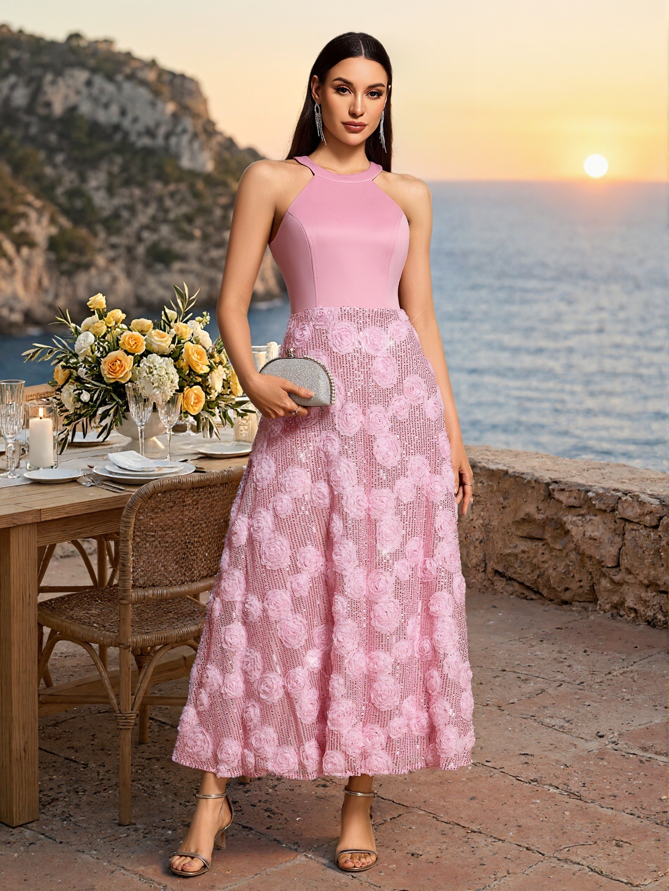 Summer fashionable evening dress