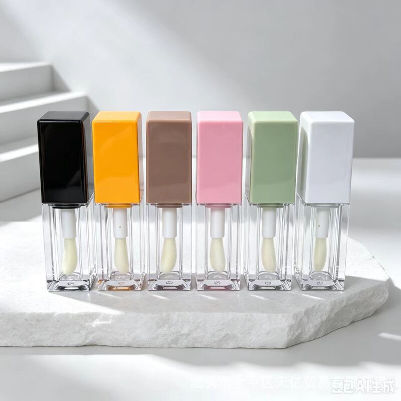 Factory in stock supply 5ml lip glaze square tube large brush head lip gloss empty tube large capacity color sub-bottling cross-border Factory in stock supply 5ml lip glaze square tube large brush head lip gloss empty tube large capacity color sub-bottling cross-border